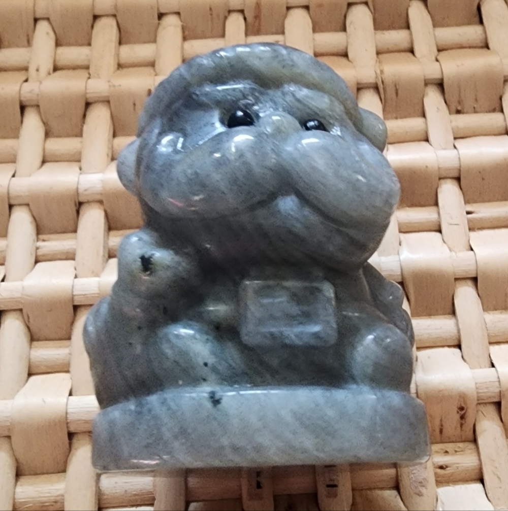 🎄Natural Labradorite Santa Claus Carving